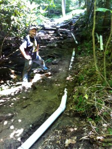 Ben at penstock. Thanks for your help.