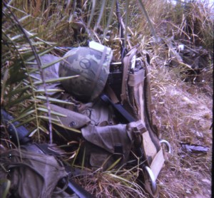 My rucsack with PRC 25 radio and 1/2 gal collapsible canteen, best water pillow ever.