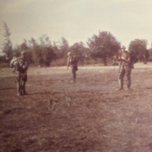 Lt York (resting his rucsack on his M16), Randy Evans & me